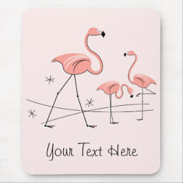 Mousepad "Texto" Cor-de-rosa Flamingos Trio 2