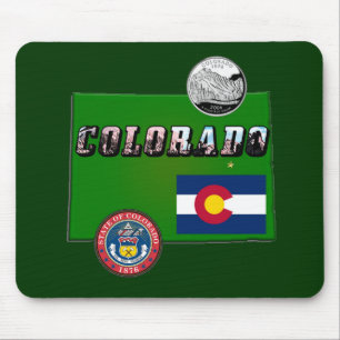Mousepad Texto da Imagem do Colorado, Sinalizador, Selo, Qu