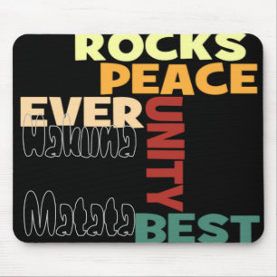 Mousepad Texto da Peace Rocks Best Hakuna Matata