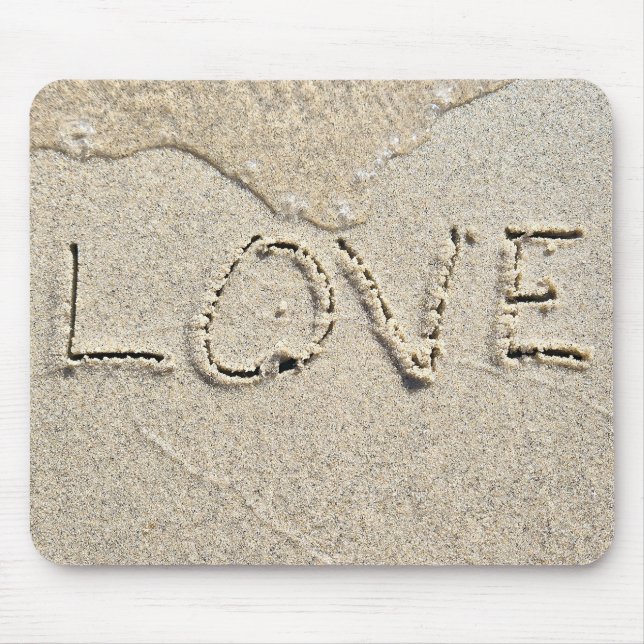 Mousepad Texto De Amor Na Areia Molhada (Frente)