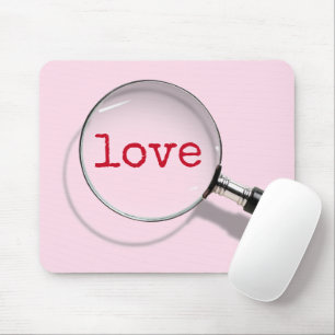 Mousepad Texto De Amor Sob Vidro De Ampliação