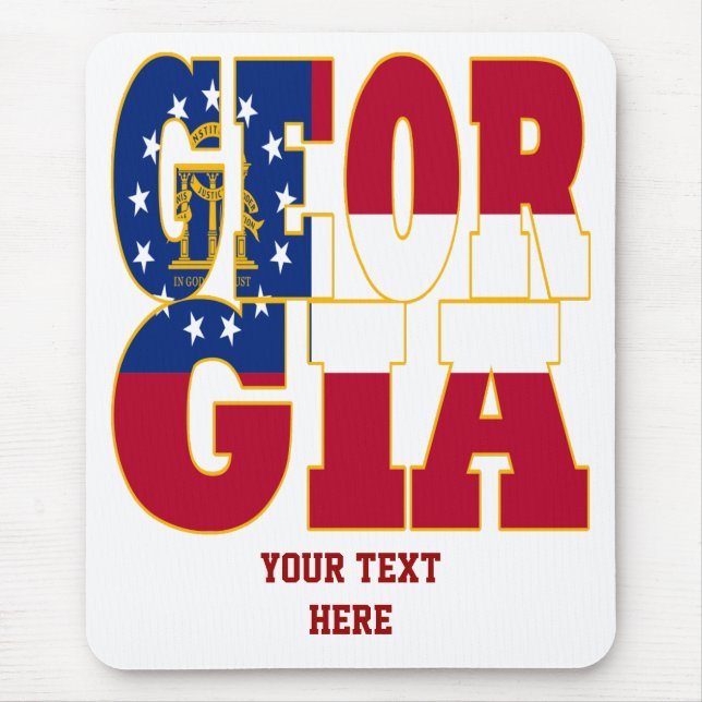 Mousepad Texto de bandeira do Estado da Geórgia (Frente)