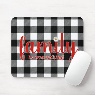 Mousepad Texto de Família em Xadrez de Búfalo