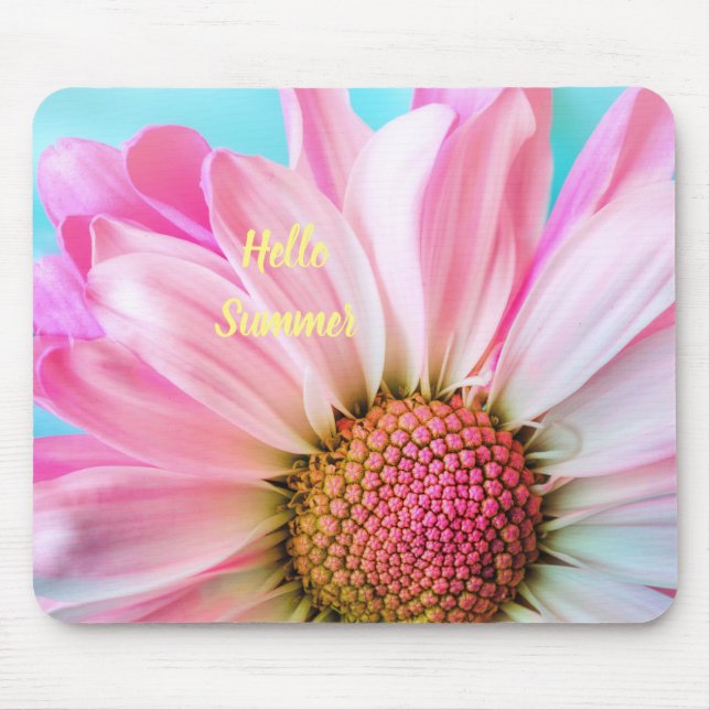 Mousepad Texto de Hello Summer com Flor (Frente)