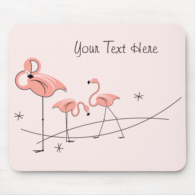 Mousepad "Texto" de Trio Rosa Flamingos (Frente)