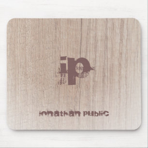 Mousepad Texto Distinto Monograma Madeira Parece Trendente 