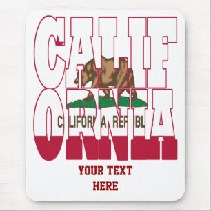 Mousepad Texto do sinalizador do estado da Califórnia