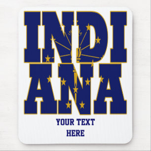 Mousepad Texto do sinalizador do estado de Indiana