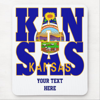 Mousepad Texto do sinalizador do estado do Kansas
