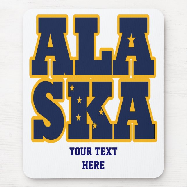 Mousepad Texto do sinalizador Estado do Alasca (Frente)