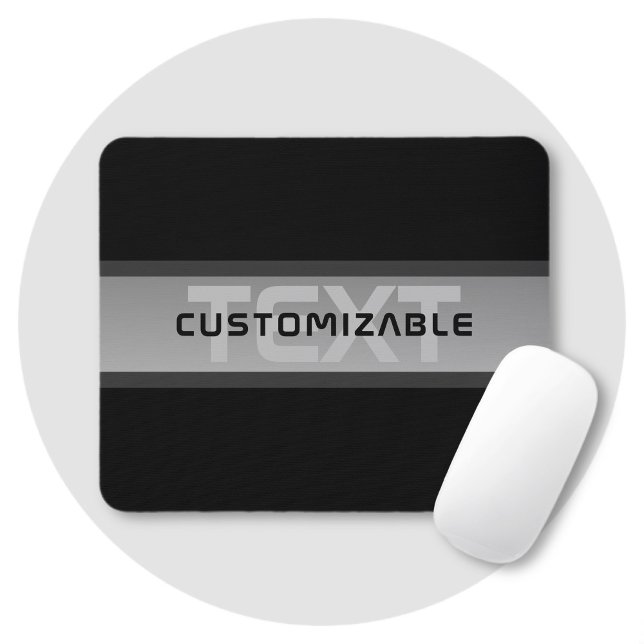 Mousepad Texto em Camadas Personalizável Moderno | Preto e  (Criador carregado)