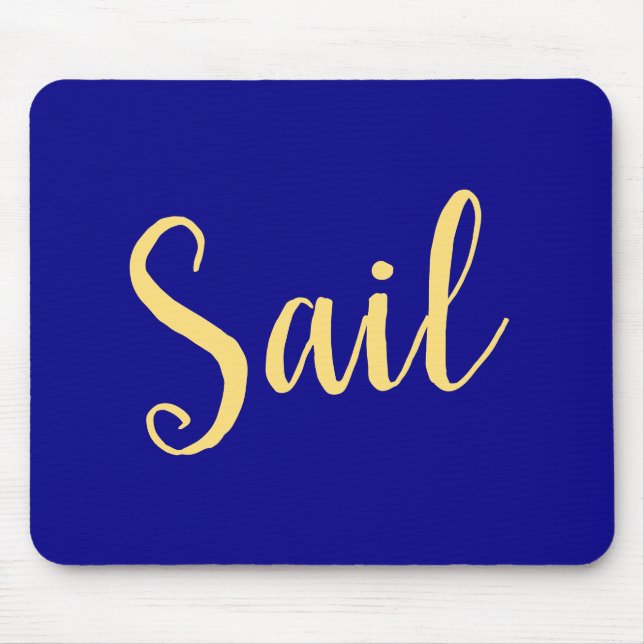 Mousepad Texto náutico do SAIL Vertical Marinho Real Fundo  (Frente)