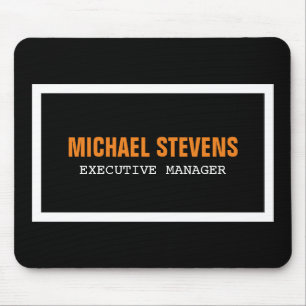 Mousepad Texto Negrito Branco Laranja Branco Na moda Seu No