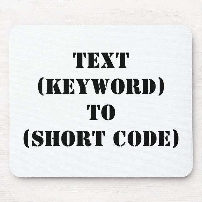 MOUSEPAD TEXTO (PALAVRA-CHAVE) A (CÓDIGO CURTO) (Frente)