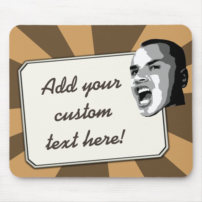 Mousepad Texto personalizado brilha em qualquer feixe de lu (Frente)