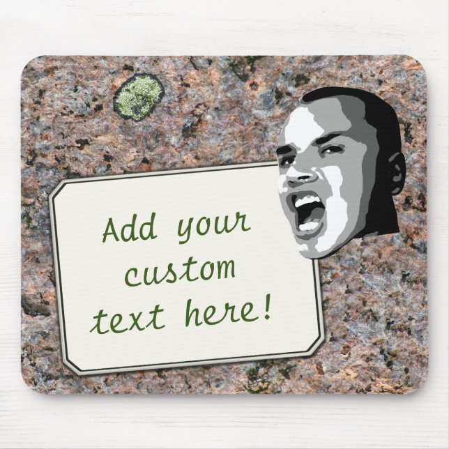 Mousepad Texto personalizado brilha na textura de Rock Neut (Frente)