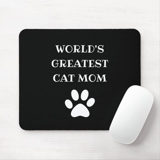 Mousepad Texto personalizado da maior Cat Mãe do Mundo Pers (Com mouse)