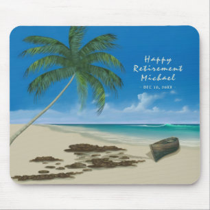 Mousepad Texto Personalizado da Praia de Areia Tropical