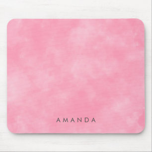 Mousepad Texto Personalizado das Nuvens do Céu Cor-de-Rosa