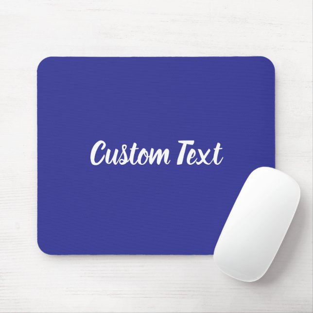 Mousepad Texto Personalizado em Azul com Escrita Branca (Com mouse)