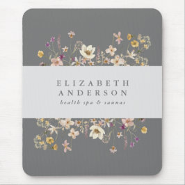 Mousepad Texto Personalizado Floral Botânico de Flor Selvag