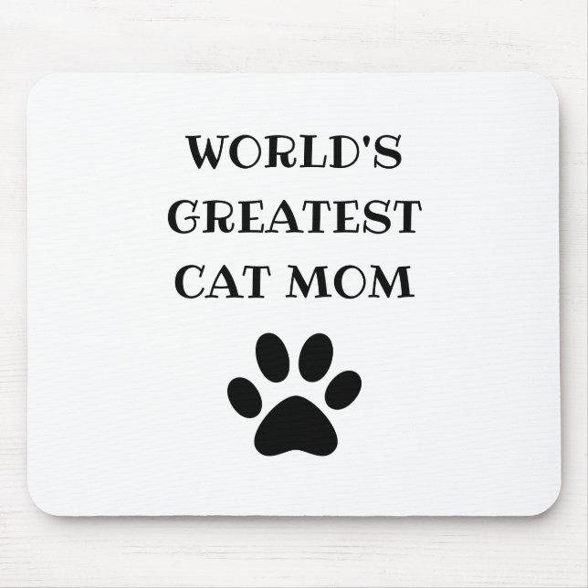 Mousepad Texto Personalizado Personalizado da Maior Mãe Cat (Frente)