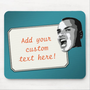 Mousepad Texto Personalizado Shout em Teal Gradiente