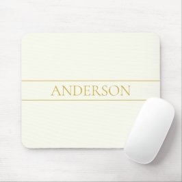 Mousepad Texto Personalizável Elegante Simples | Branco Dou