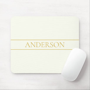 Mousepad Texto Personalizável Elegante Simples   Branco Dou