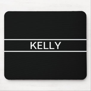 Mousepad Texto personalizável   Preto e Branco Moderno Neg