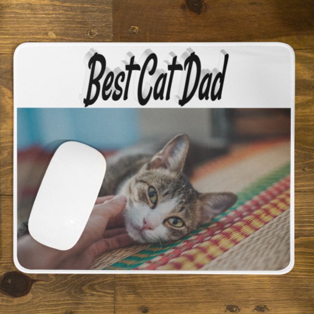 Mousepad Texto Preto da Foto do Melhor Pai de Cat (Criador carregado)