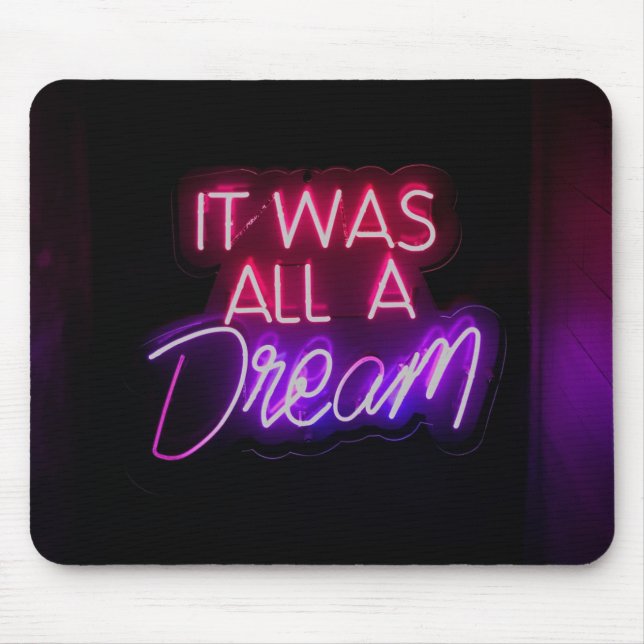 Mousepad Texto Rosa Púrpura Arte Era Tudo Um Sinal De Sonho (Frente)