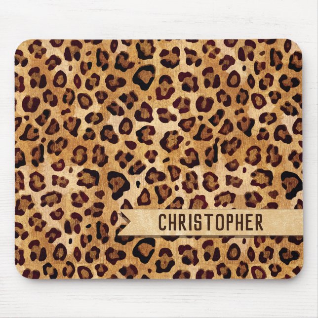 Mousepad Texto Russo Leopard Imprimir Nome (Frente)