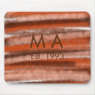 Mousepad texto rústico marrom boho adicionar nome letra ano