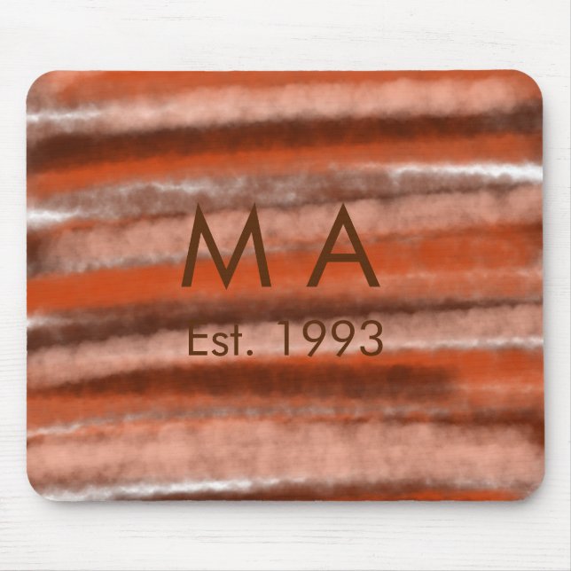 Mousepad texto rústico marrom boho adicionar nome letra ano (Frente)