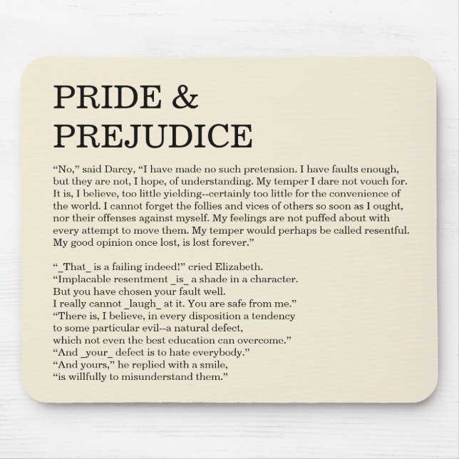 Mousepad Texto Simples da Cotação de Livro Personalizada Ja (Frente)