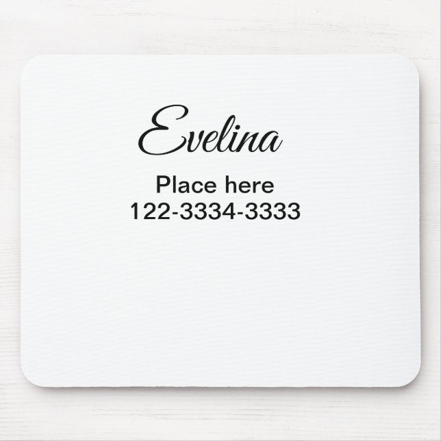 Mousepad Texto simples mínimo adicione seu nome local cidad (Frente)