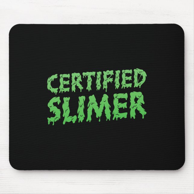 Mousepad Texto Slimer de Halloween certificado (Frente)