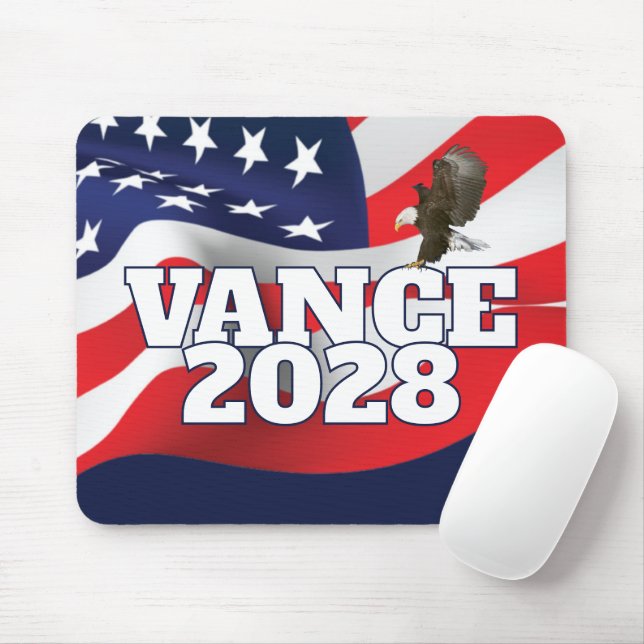 Mousepad Texto Vance 2028 Com Bandeira e Águia Careca (Com mouse)