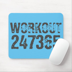 Mousepad Texto vestido e arranhado Workout 247365 azul
