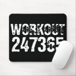 Mousepad Texto vestido e arranhado Workout 247365 branco<br><div class="desc">Texto vestido e arranhado Workout 247365 em cor branca com fundo preto. Perfeito para qualquer pessoa que esteja levantando, malhação, treinando, construindo carrocerias e indo para a academia.</div>