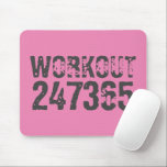 Mousepad Texto vestido e arranhado Workout 247365 rosa<br><div class="desc">Texto vestido e arranhado Workout 247365 em cor de cinza com fundo rosa. Perfeito para qualquer pessoa que esteja levantando, malhação, treinando, construindo carrocerias e indo para a academia.</div>