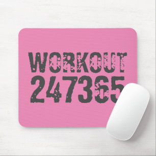 Mousepad Texto vestido e arranhado Workout 247365 rosa