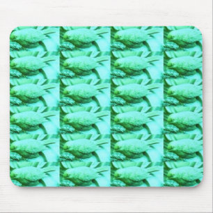 Mousepad Textura azul de aves verdes