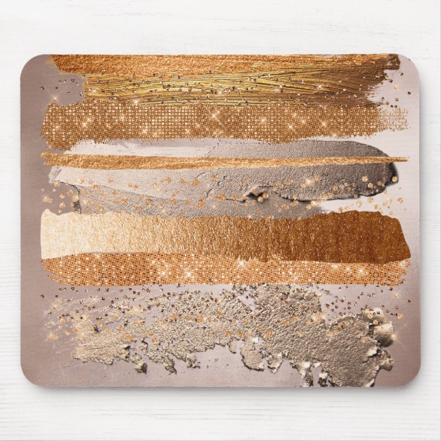 Mousepad Textura de Glamor de Traços Dourados de Cobre (Frente)