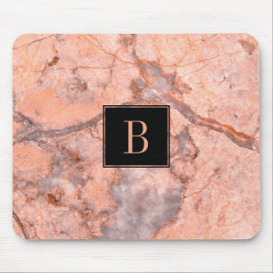 Mousepad Textura de mármore cor-de-rosa e cinzenta moderna