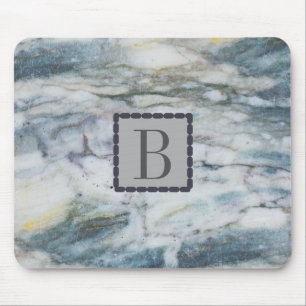 Mousepad Textura de mármore moderna Monogrammed das cinzas