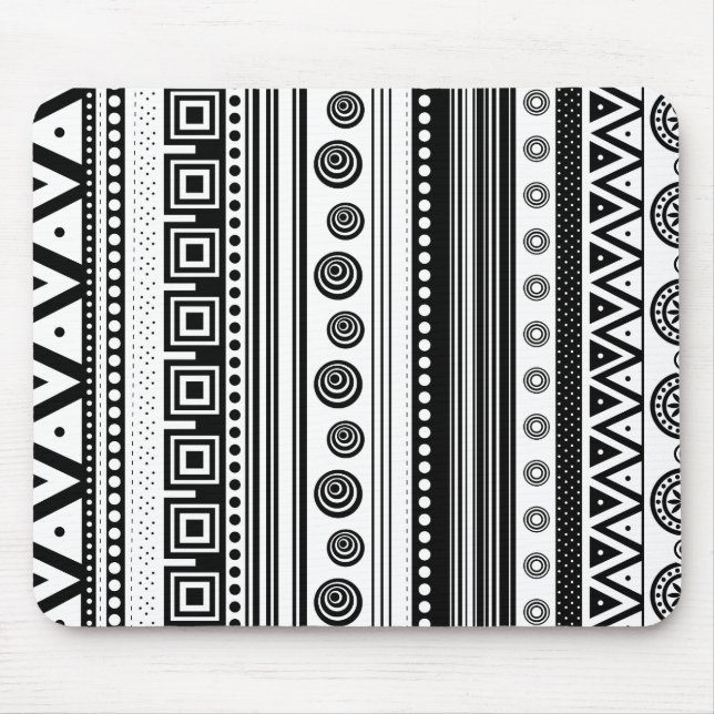 Mousepad textura decorativa asteca PB (Frente)