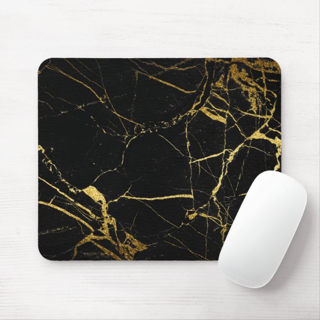 Mousepad Textura Dourada de mármore luxo (Com mouse)