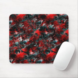 Mousepad Textura em folhas vermelhas sujas caídas nas cinza